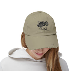 Distressed Tractor Cap — "Crews Family Farm" Vintage Farmers Hat