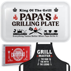 Papa GiftsPapa Christmas GiftsBirthday Gifts for PapaGrill Platter with Apron Papa Gifts from GrandkidsPapa Fathers Day GiftBest Papa Gifts from Granddaughter GrandsonGift Ideas for Papa Dad Men