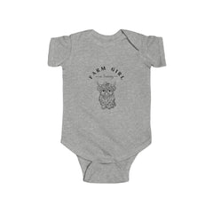 Baby Bodysuit - "Farm Girl" Cute Highland Cow Infant Onesie
