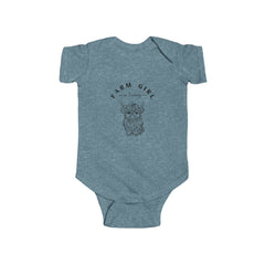 Baby Bodysuit - "Farm Girl" Cute Highland Cow Infant Onesie
