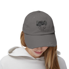 Distressed Tractor Cap — "Crews Family Farm" Vintage Farmers Hat