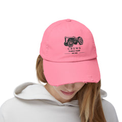 Distressed Tractor Cap — "Crews Family Farm" Vintage Farmers Hat