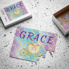 Personalized Kids Puzzle — 'GRACE' Princess Carriage 30-Piece Toddler Puzzle