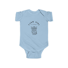 Baby Bodysuit - "Farm Girl" Cute Highland Cow Infant Onesie