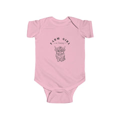 Baby Bodysuit - "Farm Girl" Cute Highland Cow Infant Onesie
