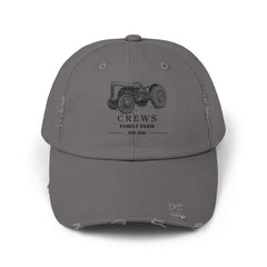 Distressed Tractor Cap — "Crews Family Farm" Vintage Farmers Hat