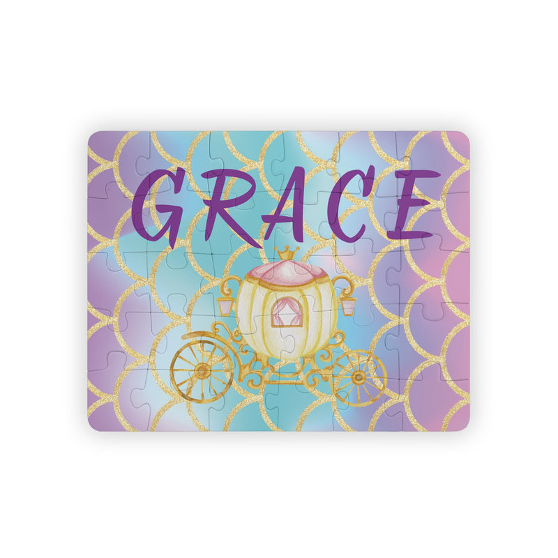 Personalized Kids Puzzle — 'GRACE' Princess Carriage 30-Piece Toddler Puzzle